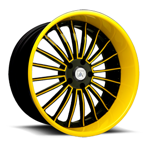 Asanti Forged Wheels A/F Series AF122 5 Black and Yellow