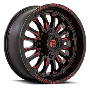 Fuel UTV Wheels Arc - D822 - UTV 4 Gloss Black with Red Milling