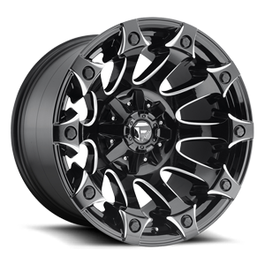 Fuel 1-Piece Wheels Battle Axe - D578 5 Gloss Black & Milled
