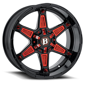 Ballistic Off Road 827 Warrior 6 Gloss Black w/ Red Accessories 