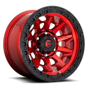 Fuel 1-Piece Wheels Covert - D695 5 Candy Red w/ Black Ring