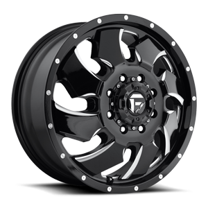 Fuel Dually Wheels Cleaver Dually Front - D574 8 Black & Milled