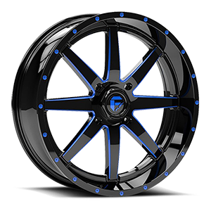 Maverick - D651 - UTV Gloss Black Milled with Blue Tint 4 lug