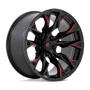 Fuel 1-Piece Wheels Flame 5 - D823 5 Gloss Black Milled Red