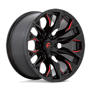 Fuel 1-Piece Wheels Flame 6 - D823 6 Gloss Black Milled Red