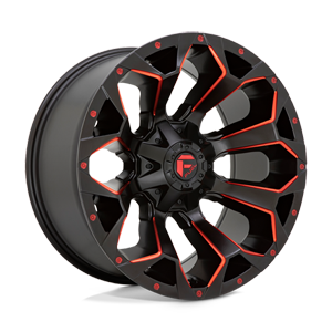 Fuel 1-Piece Wheels Assault - D787 5 Matte Black Milled with Red Tint