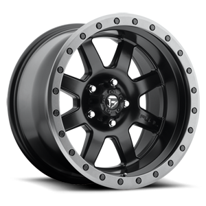 Trophy - D551 Matte Black w/ Anthracite Ring 5 lug