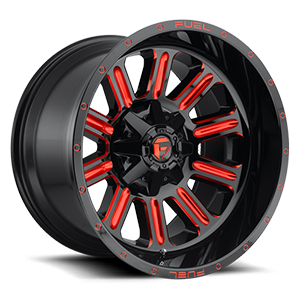 Fuel 1-Piece Wheels Hardline - D621 5 Gloss Black w/ Candy Red