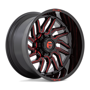 Fuel 1-Piece Wheels Hurricane - D808 8 Gloss Black Milled Red