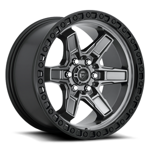 Kicker 6 - D698 Matte Gunmetal with Black Bead Ring 6 lug