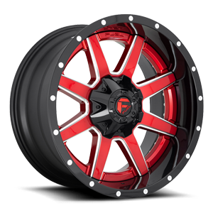 Fuel 2-Piece Wheels Maverick - D250 6 Candy Red w/ Gloss Black Lip