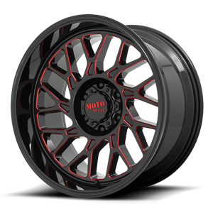 Moto Metal MO805 6 Gloss Black with Red Tint