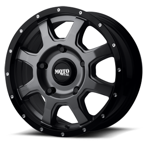 Moto Metal MO970 Euro Van 5 Gloss Grey Center w/ Gloss Black Lip