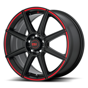 Motegi Racing MR142-CS8 5 Satin Black with Red Pinstripe