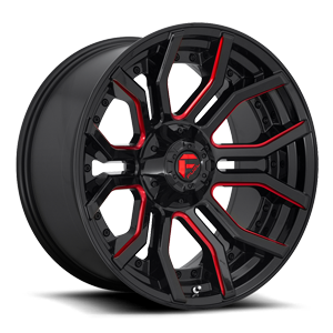 Fuel 1-Piece Wheels Rage - D712 6 Gloss Black w/ Candy Red