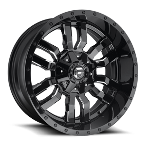Sledge - D595 Gloss Black & Milled 5 lug