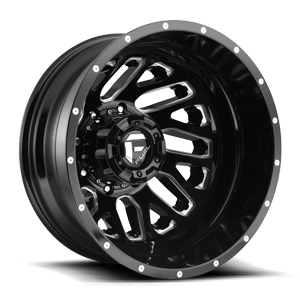 Triton Dually Rear - D581 Gloss Black & Milled 8 lug
