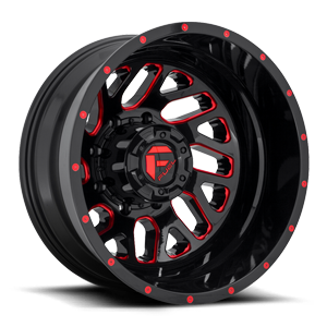 Triton Dually Rear - D656 Gloss Black w/ Candy Red 8 lug