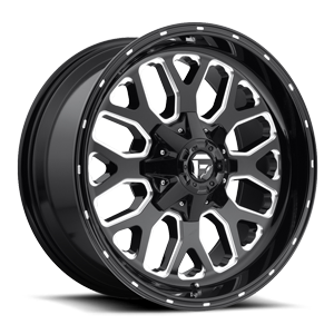 Titan - D588 Black & Milled 6 lug