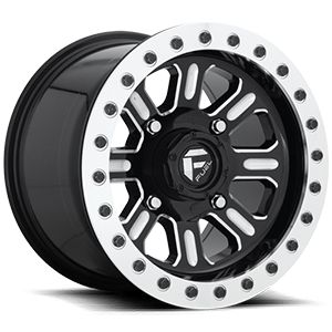 Hardline - D910 Beadlock (Lightweight Ring) Gloss Black & Milled 4 lug