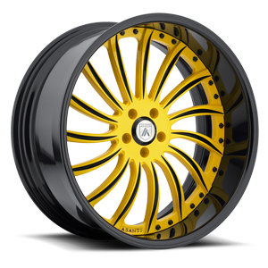 Asanti Forged Wheels A/F Series AF815 5 Custom-Yellow with Black Lip