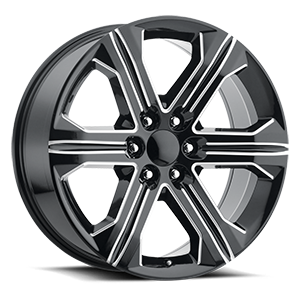 Style 47 Gloss Black Milled 6 lug