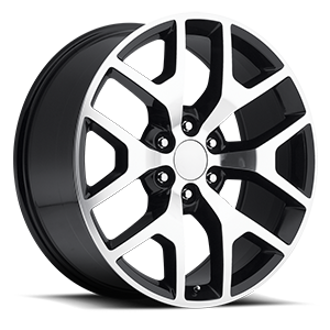 Style 44 Black Machined 6 lug
