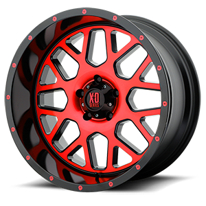 XD Wheels XD820 Grenade 5 Satin Black Machined Face w/ Red Tinted Clear Coat