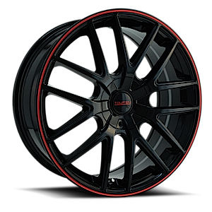 Touren Wheels TR60 5 Black w/ Red Trim