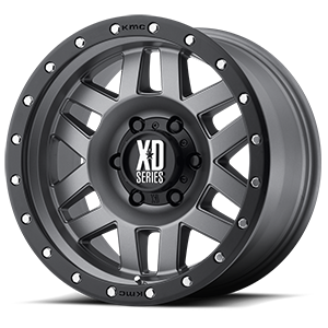 XD Wheels XD128 Machete 6 Matte Gray w/ Black Ring