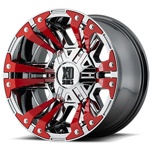 XD Wheels XD822 Monster II 6 Chrome with Red Inserts 