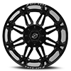 6 LUG XF-204 BLACK MILLED WINDOW - 24X14