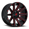 6 LUG CONTRA - D643 GLOSS BLACK W/ CANDY RED