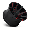 8 LUG CONTRA - D643 24X14 | GLOSS BLACK W/ CANDY RED