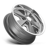 5 LUG ROADSTER - U120 17X7 TEXTURED GUNMETAL W/ POLISHED LIP
