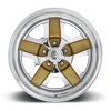 5 LUG SABER - US497 18X9.5 POLISHED W/ GOLD ACCENTS
