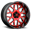 5 LUG XD820 GRENADE SATIN BLACK MACHINED FACE W/ RED TINTED CLEAR COAT