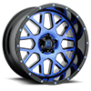 5 LUG XD820 GRENADE SATIN BLACK MACHINED FACE W/ BLUE TINTED CLEAR COAT